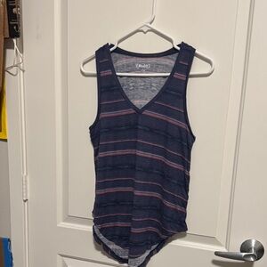 Mudd Navy and Pink Striped Tank Top